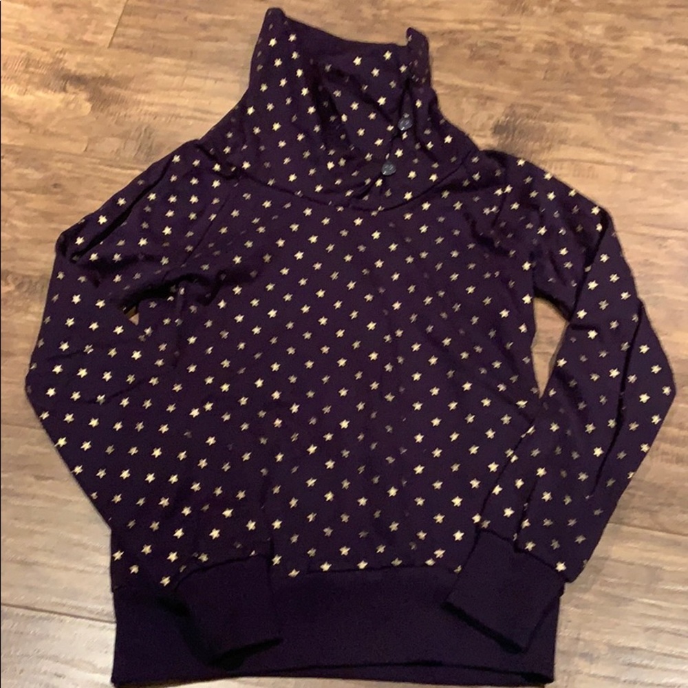 H&M purple and gold star sweater
